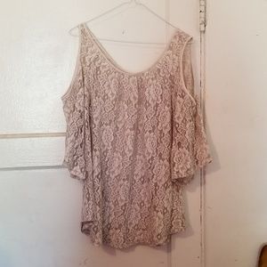 White Floral See Through Top